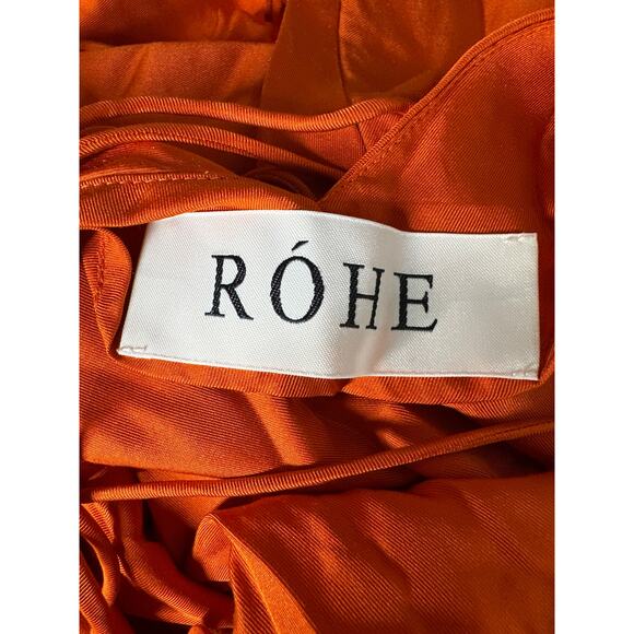 Rohe Silk Slip Dress Sleeveless V-Neck Flowy Maxi Cocktail Orange EU 36 US 4 - Picture 5 of 9